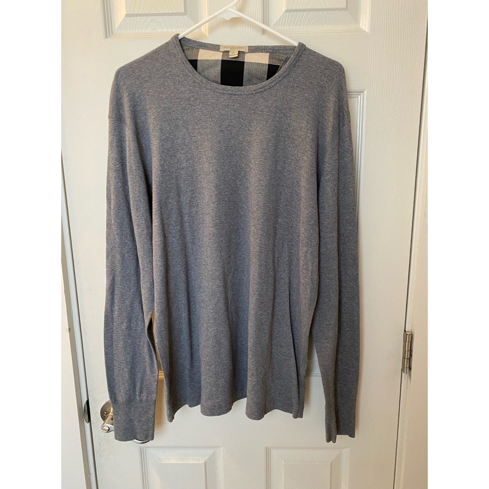 Men’s Burberry Brit Gray Long Sleeve Elbow Patch Shirt NWOT